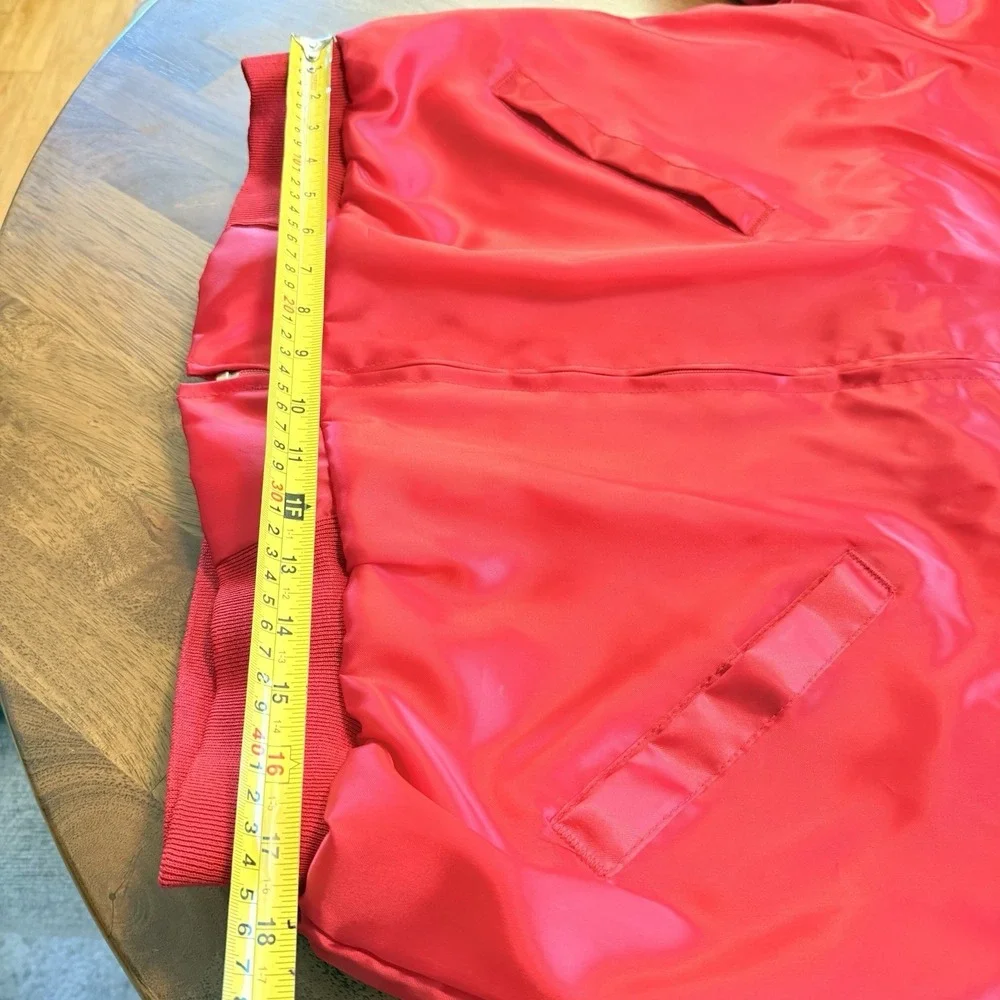 Vintage Dunbrooke Pla Jac Dennis Awe On Tour Satin Bomber Jacket Red‎ XL Organ